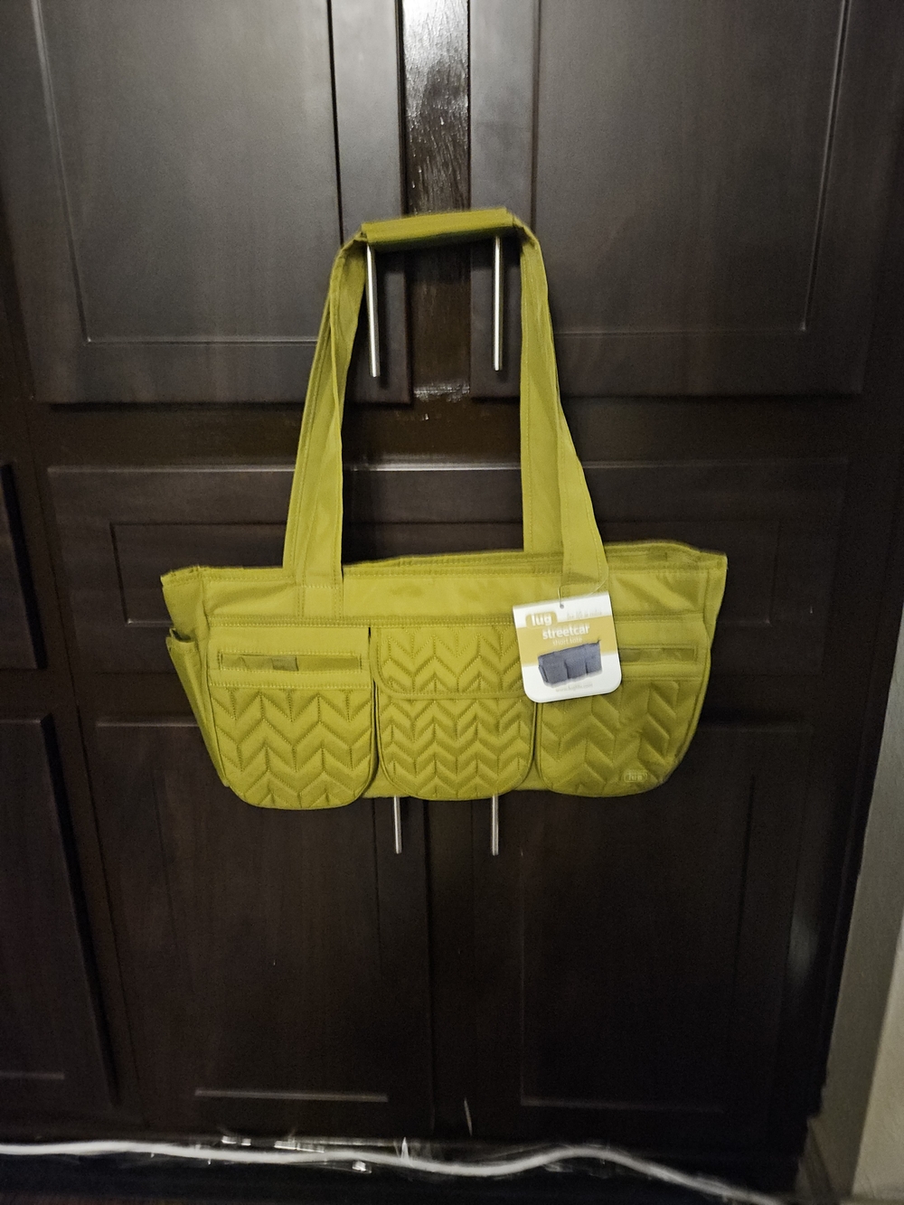 lug Streetcar Quilted Tote Bag in Green - Picture 2 of 3